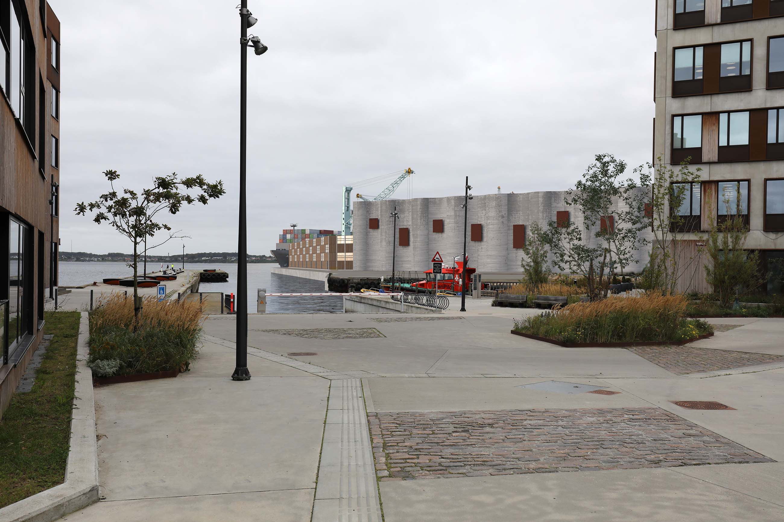 Fredericia Havn, støjmur efter